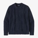 Patagonia Recycled Wool Cable Knit Crew Sweater - New Navy