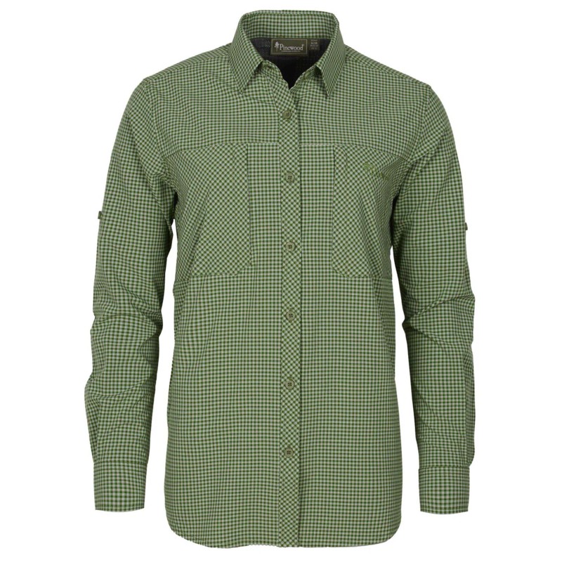 Pinewood InsectSafe Shirt - Pine Green/Offwhite