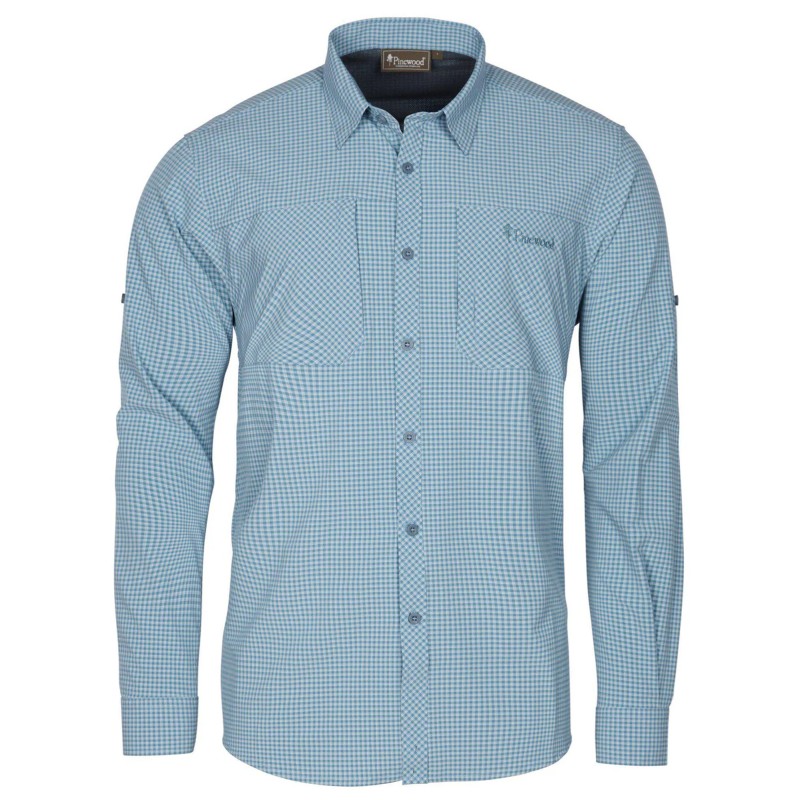 Pinewood InsectSafe Shirt - Fog Blue/Offwhite