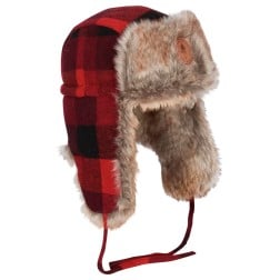Pinewood Classic Checked fur Hat - Red/Black