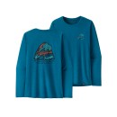 Patagonia L/S Cap Cool Daily Graphic Shirt Waters - Bayou Badge Wavy Blue X-Dye
