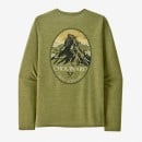 Patagonia L/S Cap Cool Daily Graphic Shirt - Lands - Chouinard Crest: Buckhorn Green X-Dye