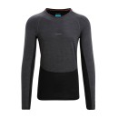 Icebreaker 125 ZoneKnit Long Sleeve Crewe - Jet Heather/Black