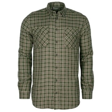 Pinewood Lappland Uld Shirt - Mossgreen/Light Khaki