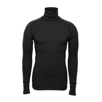 Brynje Arctic Zip Polo Shirt W/Thumbfingergrip - Black