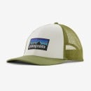 Patagonia P-6 Logo LoPro Trucker Hat - White w/Buckhorn Green