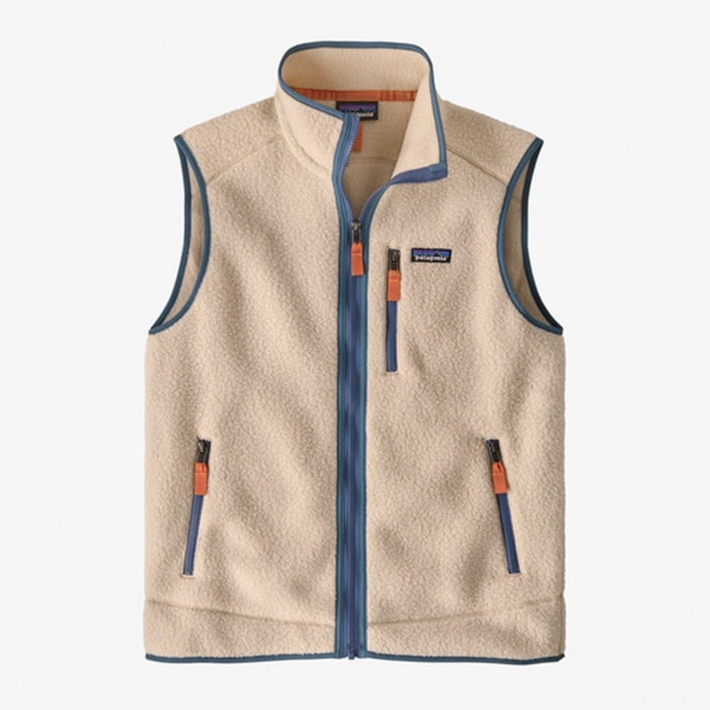 Patagonia Retro Pile Vest - Dark Natural w/Utility Blue