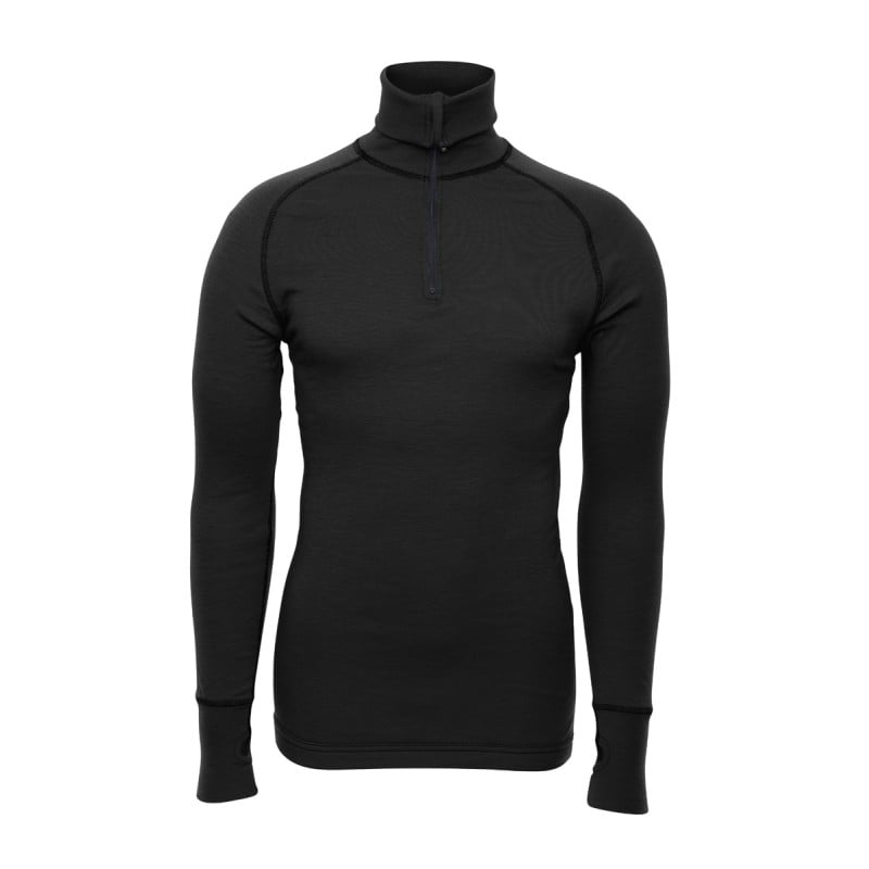 Brynje Arctic Zip Polo Shirt W/Thumbfingergrip - Black