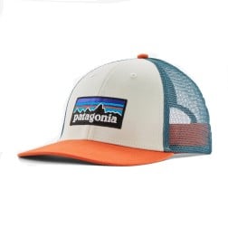 Patagonia P-6 Logo LoPro Trucker Hat - White w/Redtail Rust