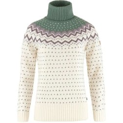 Fjällräven Övik Knit Roller Neck W - Chalk White-Patina Green