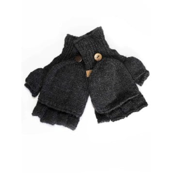 Fuza Wool Cover Mittens - Coal