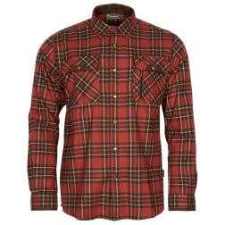 Pinewood Prestwick Exclusive Shirt - Dark Terracotta/Dark Green