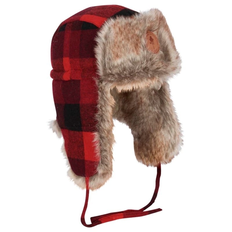 Pinewood Classic Checked fur Hat - Red/Black