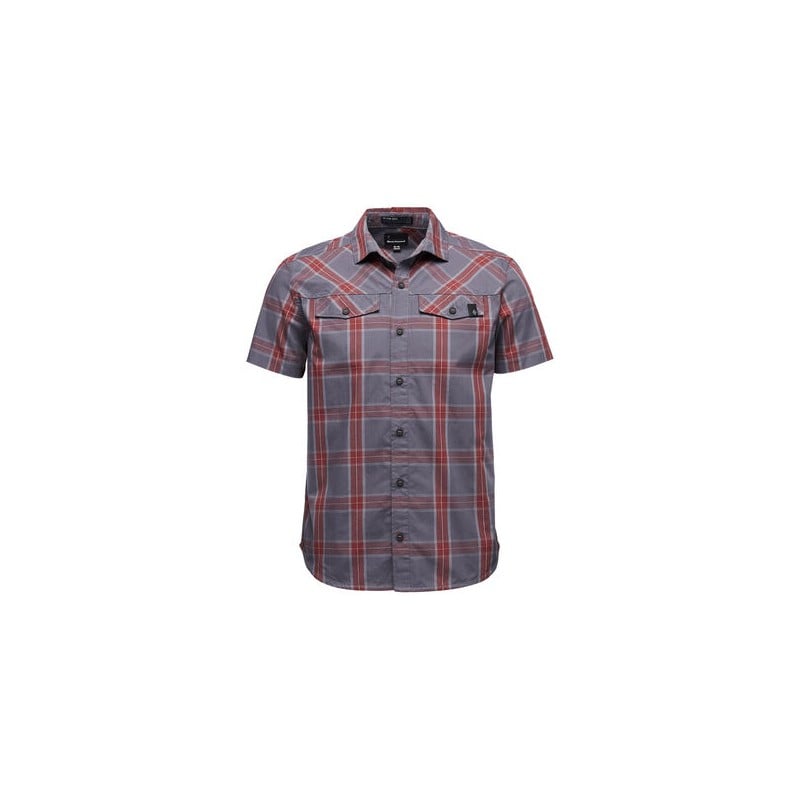 Black Diamond SS Benchmark Shirt - Anthracite-Red Oxi-Alloy Plaid