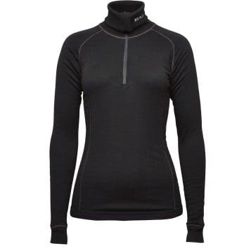 Brynje Lady Arctic Zip Polo W/Thumbfingergrip - Black