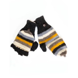 Fuza Wool Tuscan Cover Mittens - Coal