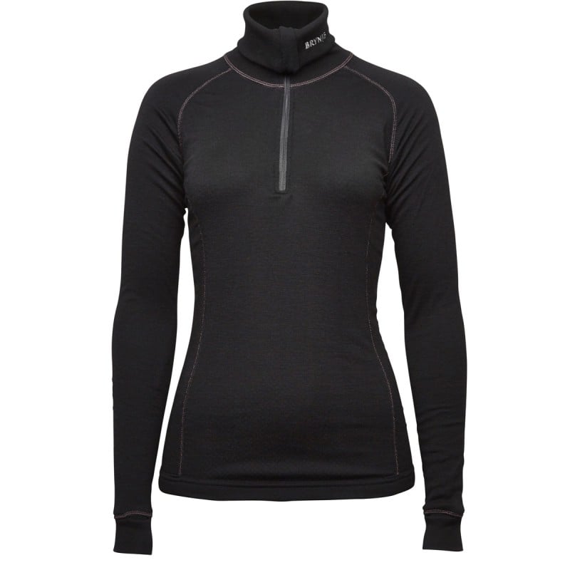 Brynje Lady Arctic Zip Polo W/Thumbfingergrip - Black