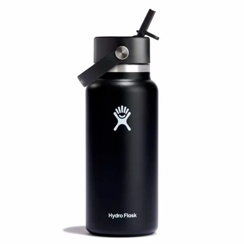 Hydroflask 32 oz Wide Mouth Flex Straw Cap - Black