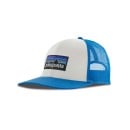 Patagonia P-6 Logo Trucker Hat - White w/Vessel Blue